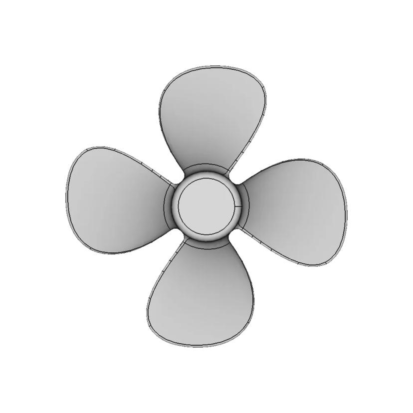 Small 4 Blade Propeller - Downloadable CAD Representation