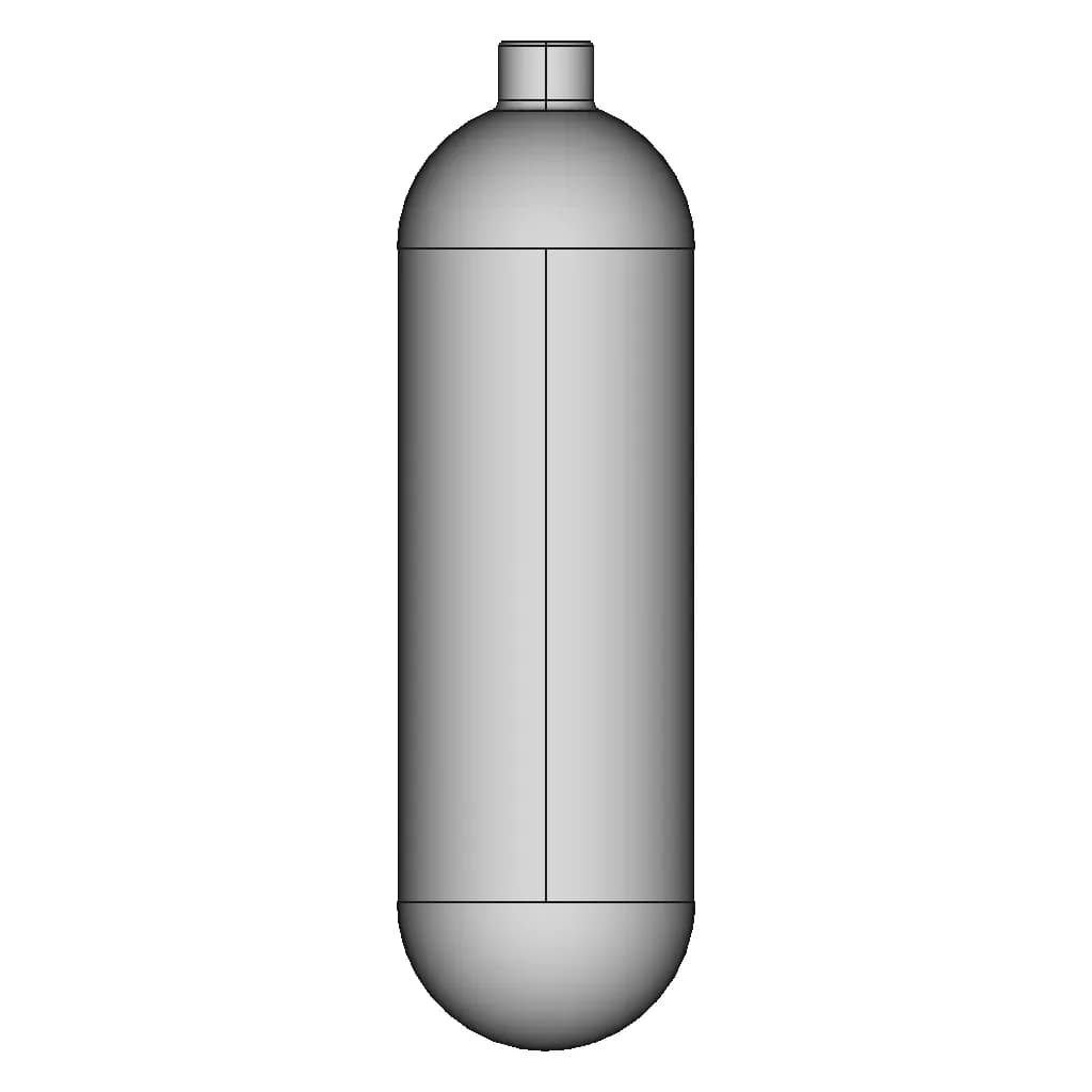 Bloc Carbone Plongée 6.8L 300 Bars | High-Quality CAD Model_0_0_degree_snapshot