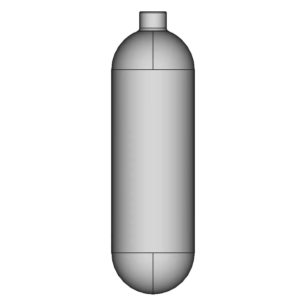 Bloc Carbone Plongée 6.8L 300 Bars | High-Quality CAD Model_0_270_degree_snapshot