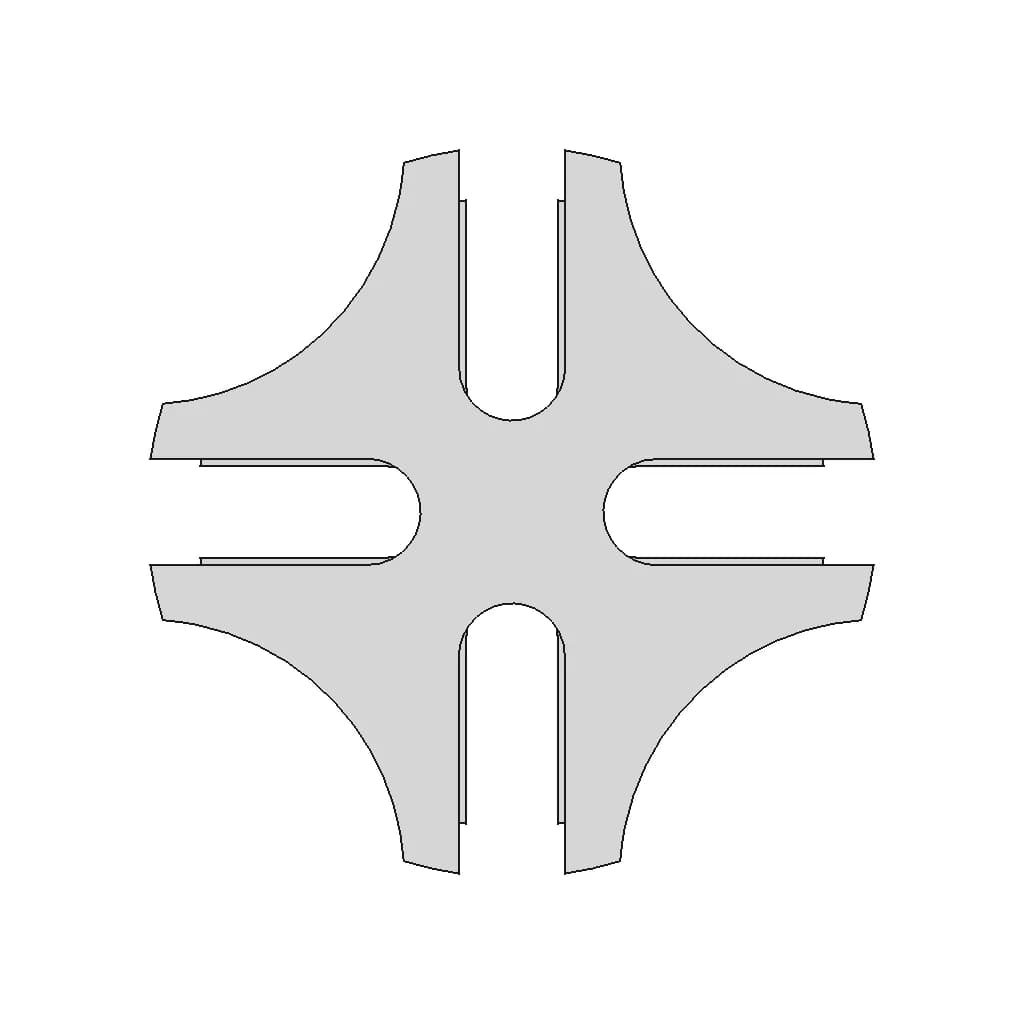 Six-Way Connector Plate For Mechanical Assemblies - Standard Mechanical Component_0_0_degree_snapshot