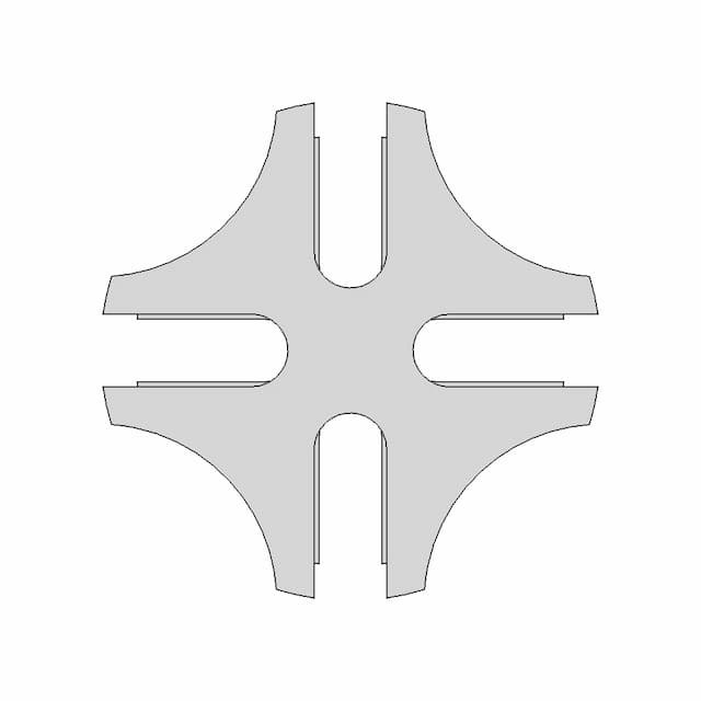 Six-Way Connector Plate For Mechanical Assemblies - Standard Mechanical Component