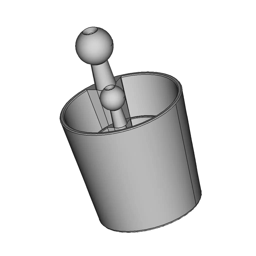Ball Mount To Fit To Cup Holder - Standard Mechanical Component_60_30_degree_snapshot