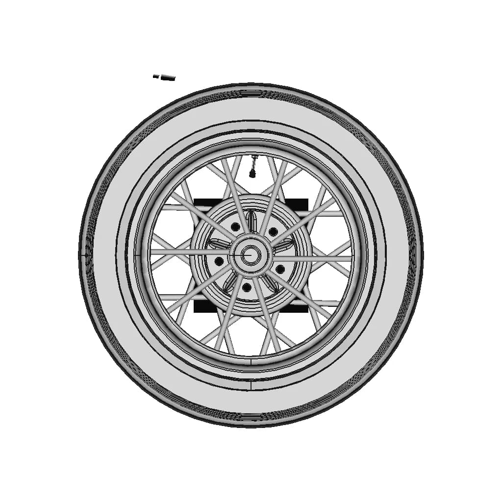 1931 Ford Model A Wheel And Tire - 1/3 Scale | High-Quality CAD Model_0_270_degree_snapshot