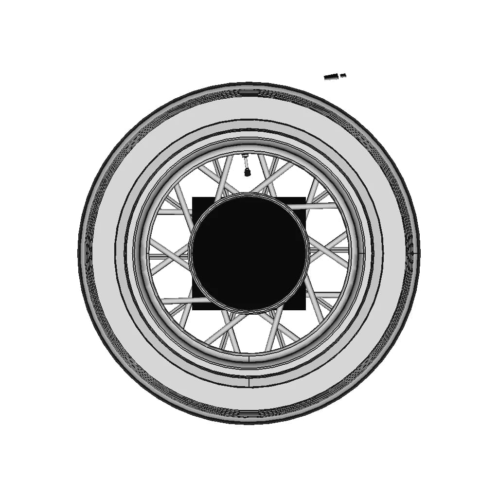 1931 Ford Model A Wheel And Tire - 1/3 Scale | High-Quality CAD Model_0_90_degree_snapshot