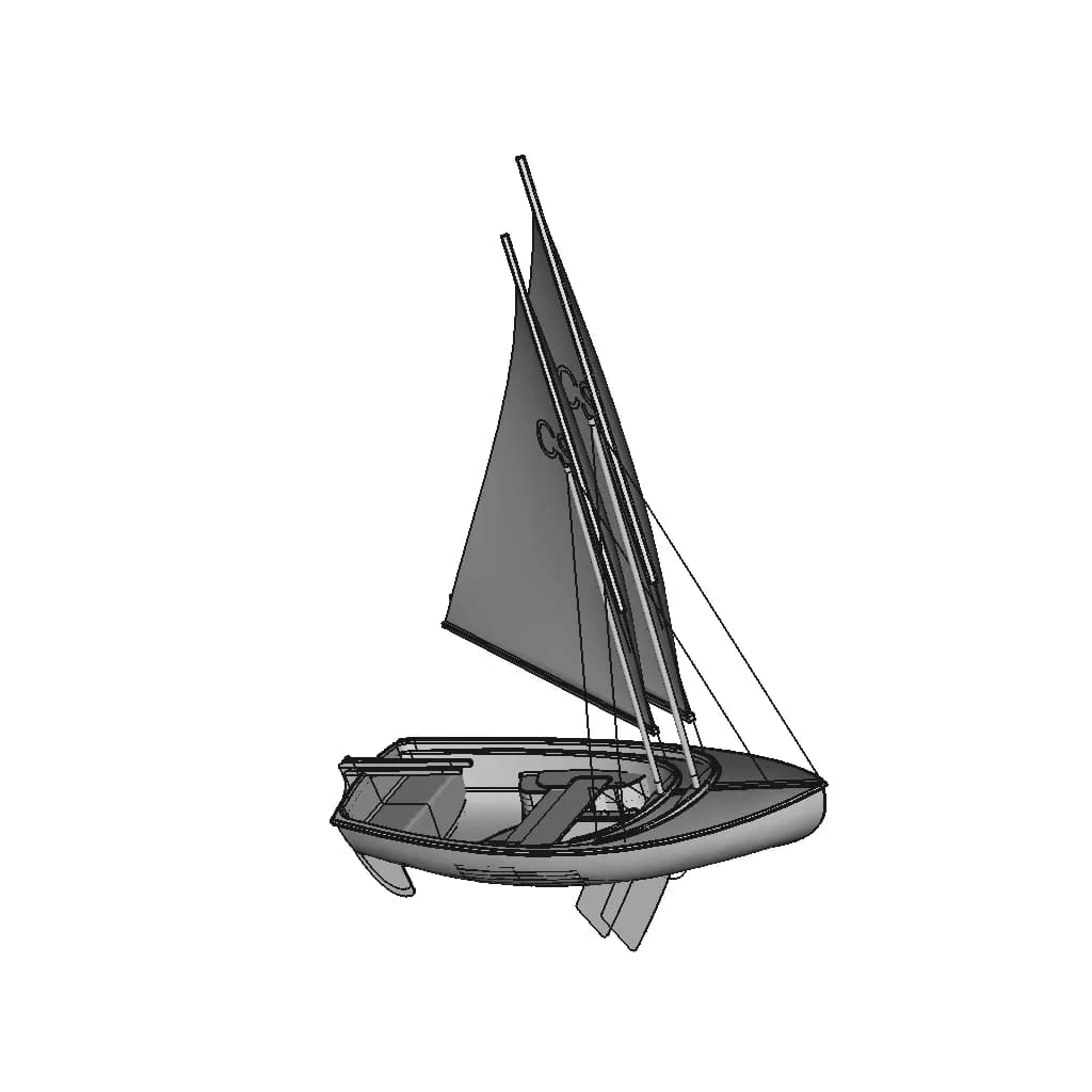 Chichester Scow Sailing Dinghy - Standard Mechanical Component_60_30_degree_snapshot
