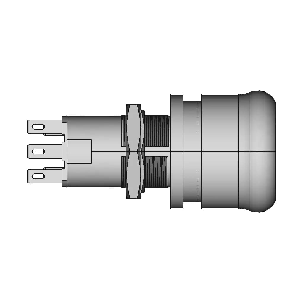 Metaltex Av16-Er2 Ø16Mm - Emergency Stop Pushbutton Ø16Mm | 3D Engineering Design File_0_270_degree_snapshot