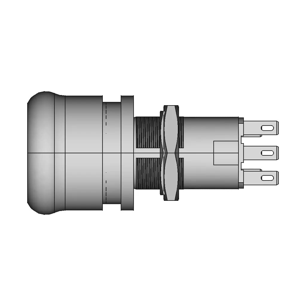 Metaltex Av16-Er2 Ø16Mm - Emergency Stop Pushbutton Ø16Mm | 3D Engineering Design File_0_90_degree_snapshot