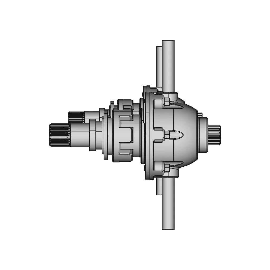 Car Differential Gearbox | 3D Cad Model For Automotive Engineering ⚙️🔧 - Standard Mechanical Component_270_0_degree_snapshot