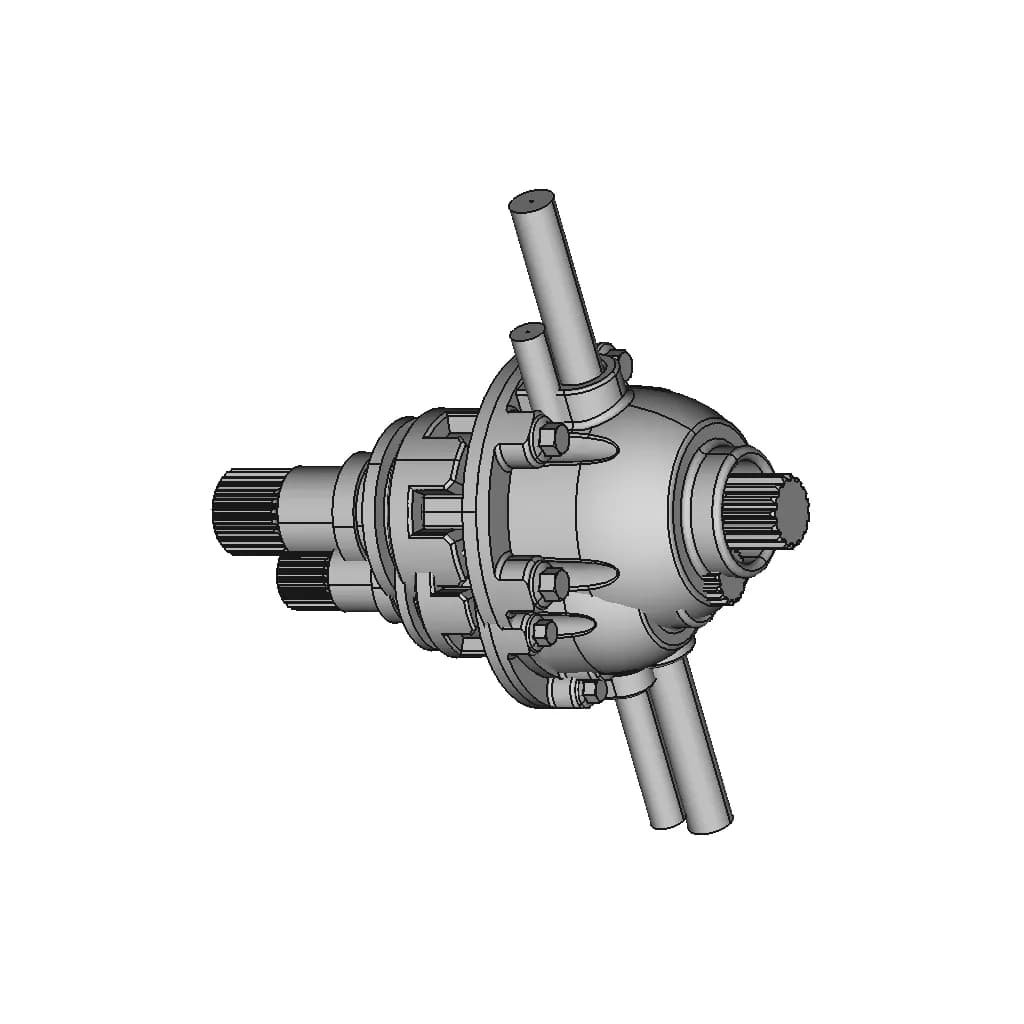 Car Differential Gearbox | 3D Cad Model For Automotive Engineering ⚙️🔧 - Standard Mechanical Component_60_30_degree_snapshot