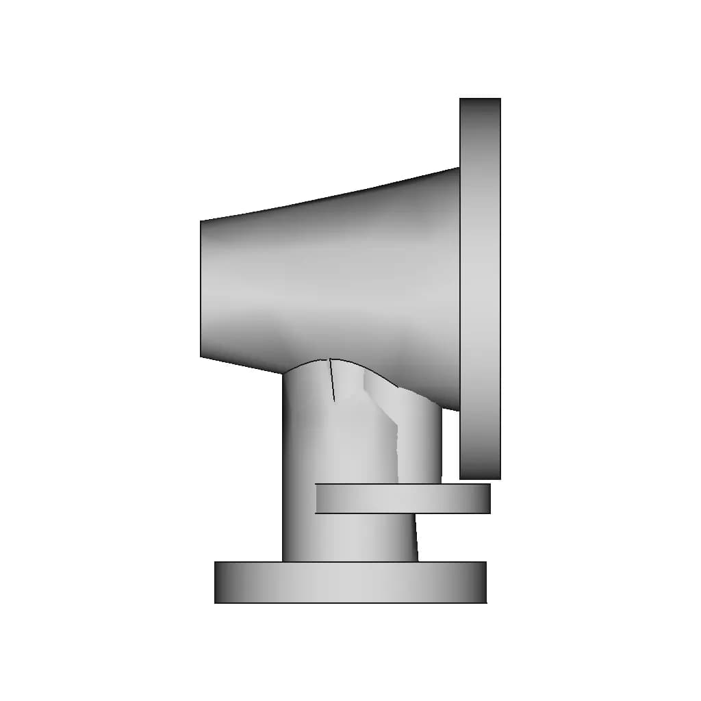 #122 Flange Tube Connector | Fusion | Projeto Raiz - Standard Mechanical Component_0_90_degree_snapshot