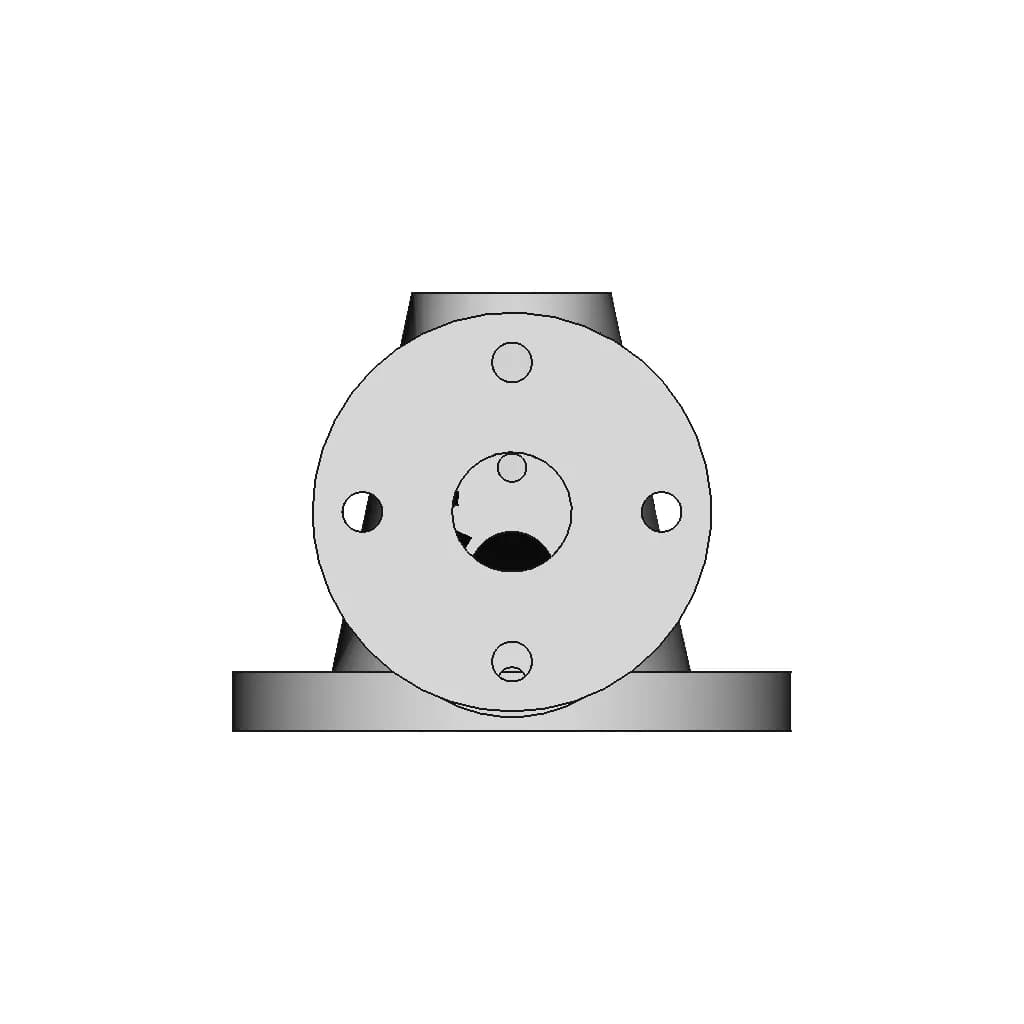 #122 Flange Tube Connector | Fusion | Projeto Raiz - Standard Mechanical Component_90_0_degree_snapshot