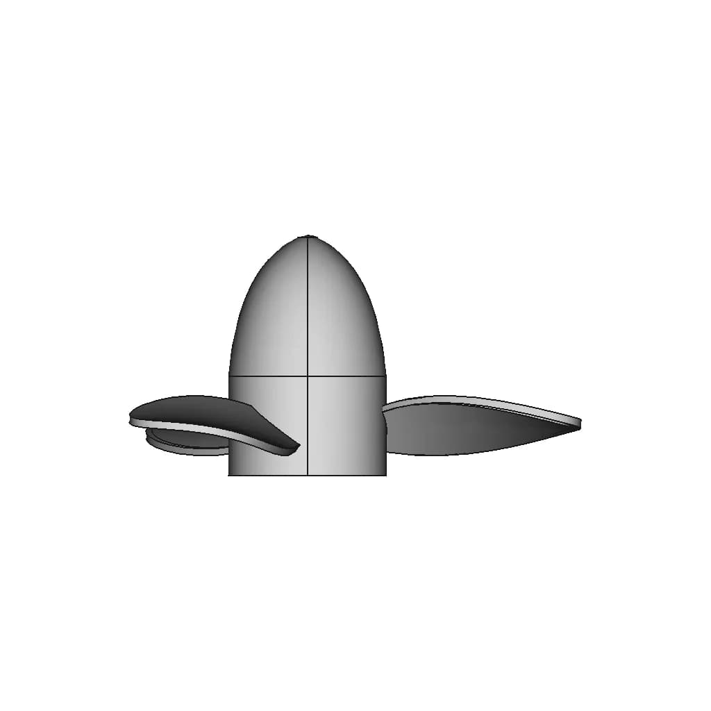 Propeller 3-Blade | High-Quality CAD Model_0_0_degree_snapshot