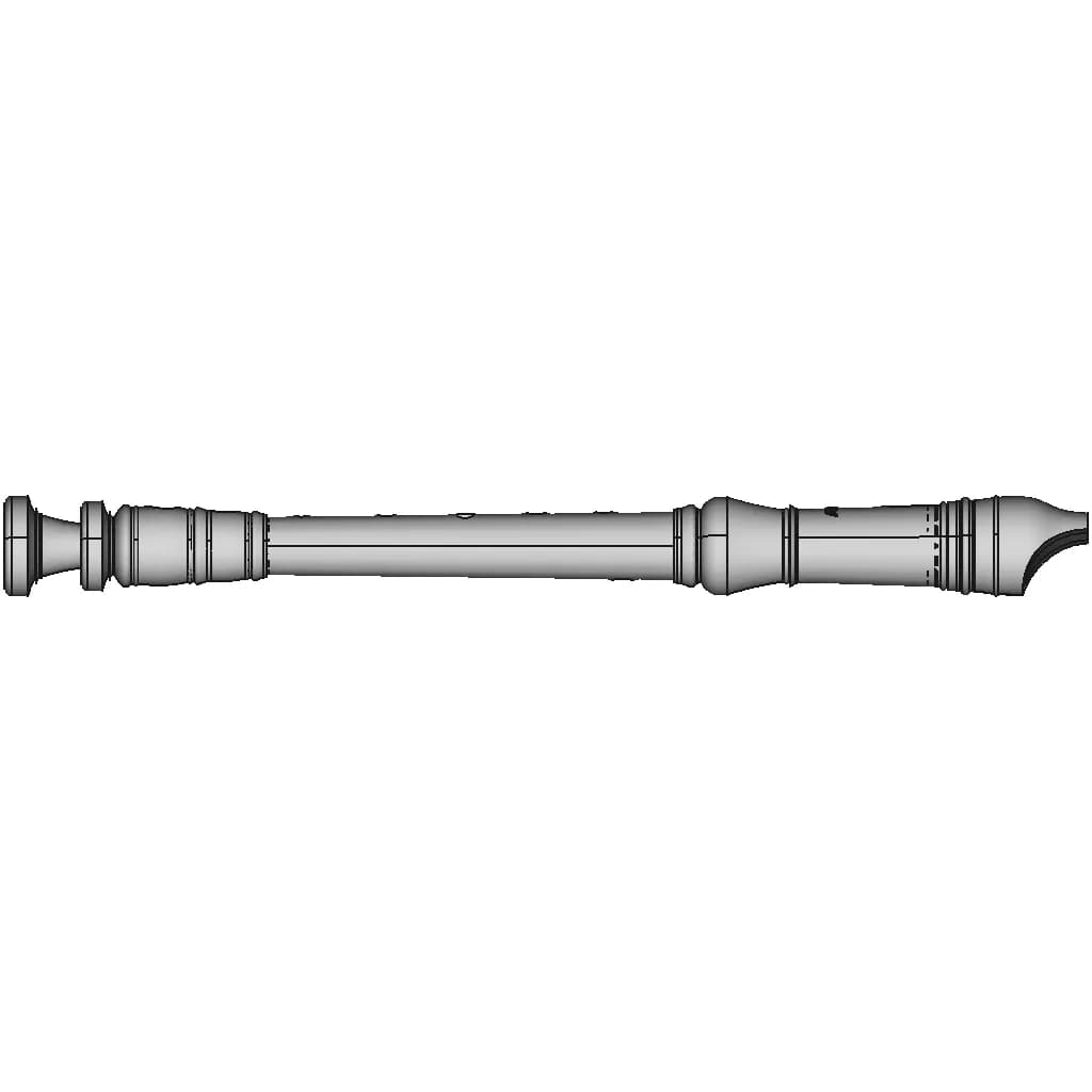 Flute Recorder - Downloadable CAD Representation_0_270_degree_snapshot