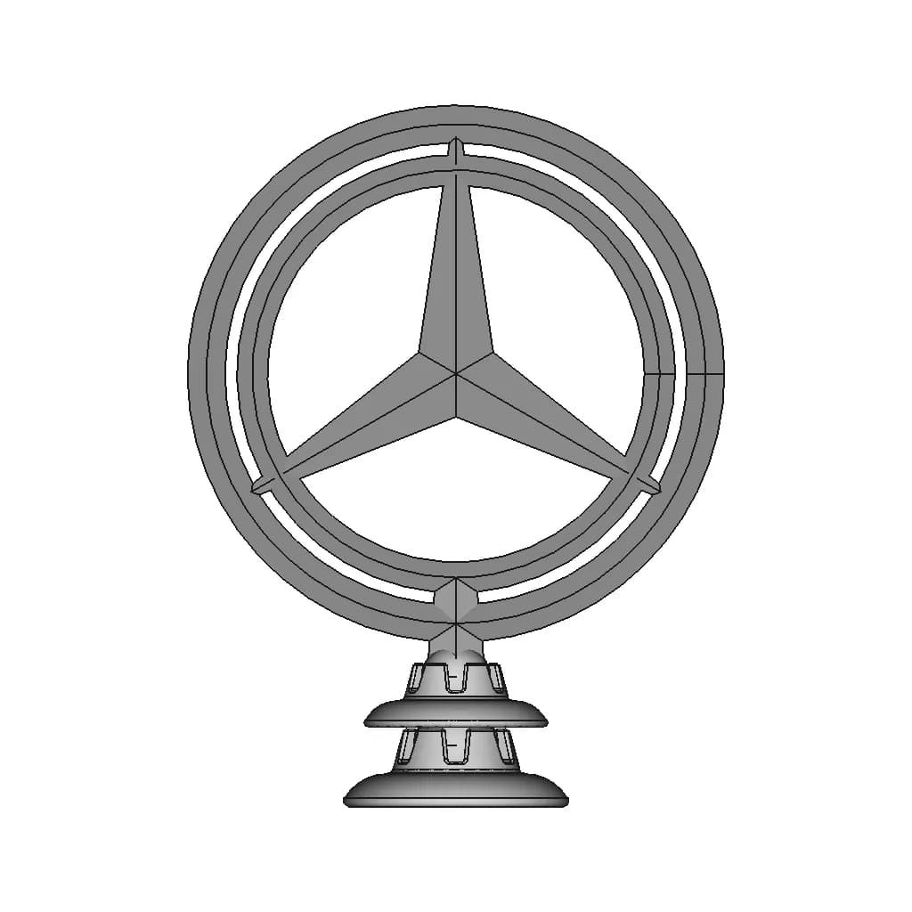#114 Emblema Mercedes | Fusion | Projeto Raiz | High-Quality CAD Model_0_0_degree_snapshot