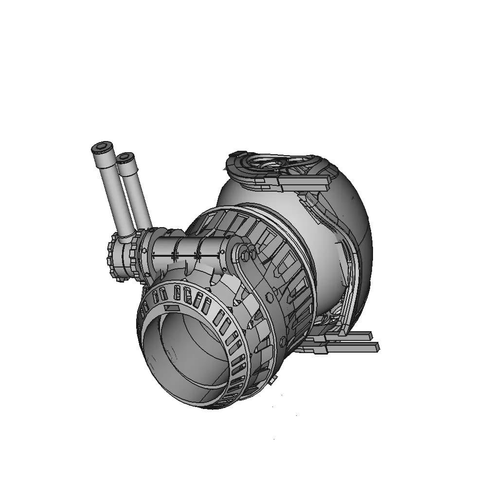 Sevika'S Arm Top Part - Downloadable CAD Representation_60_30_degree_snapshot