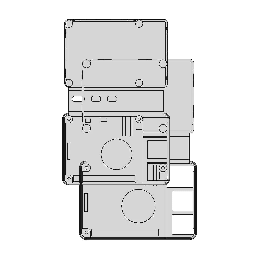 M!N!Mal 5 Ch - Raspberry Pi 5 Case - Downloadable CAD Representation_0_0_degree_snapshot