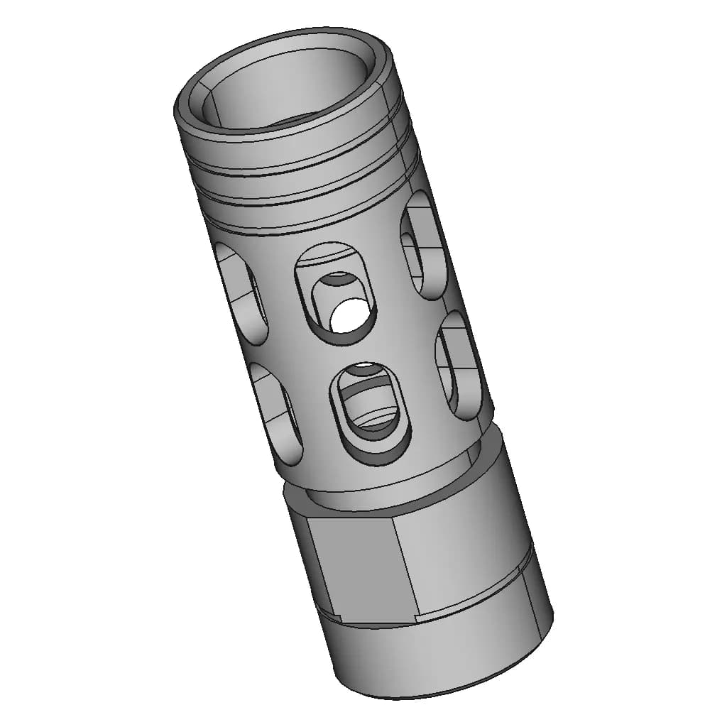 Aug A3 X3 Commando Flash Hider | 3D Engineering Design File_60_30_degree_snapshot