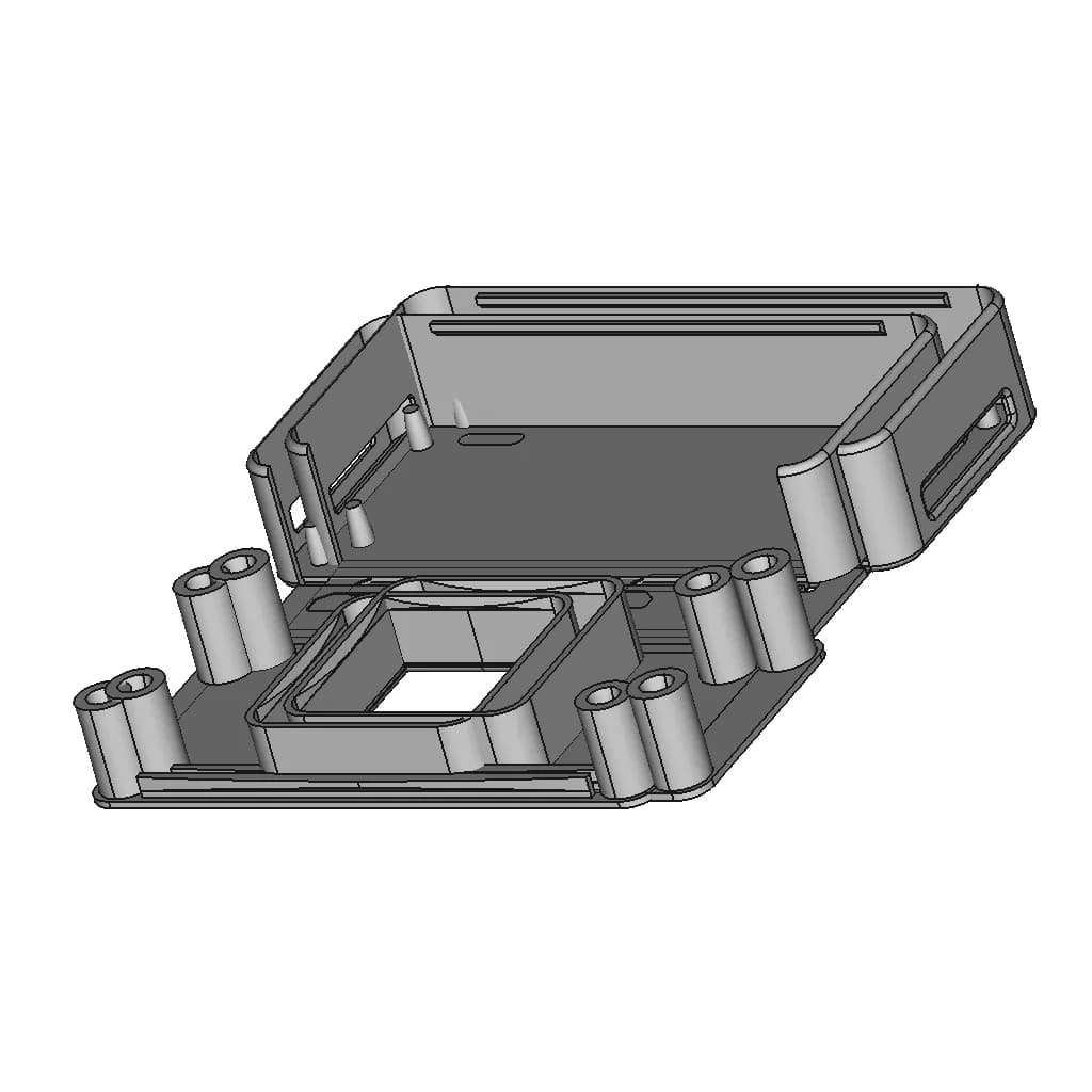 M!N!Mal 0 C - Raspberry Pi Zero 2 Case With Cooling - Downloadable CAD Representation_60_30_degree_snapshot