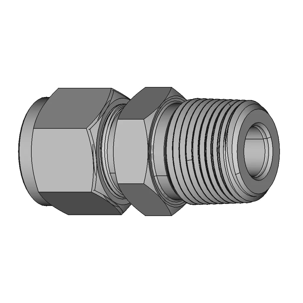 Npt Connector (Double Ferrule) | 3D Engineering Design File_60_30_degree_snapshot