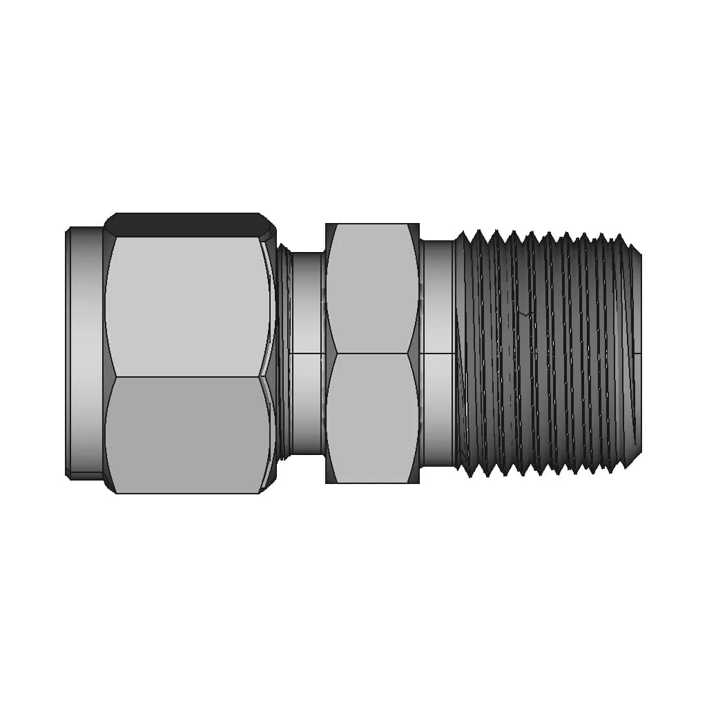 Npt Connector (Double Ferrule) | 3D Engineering Design File_90_0_degree_snapshot