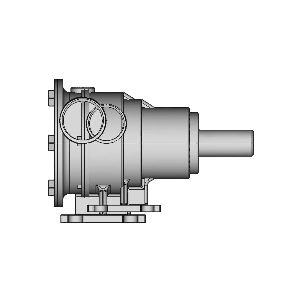 Jabsco 52040 Pedestal Pump - Downloadable CAD Representation_0_90_degree_snapshot