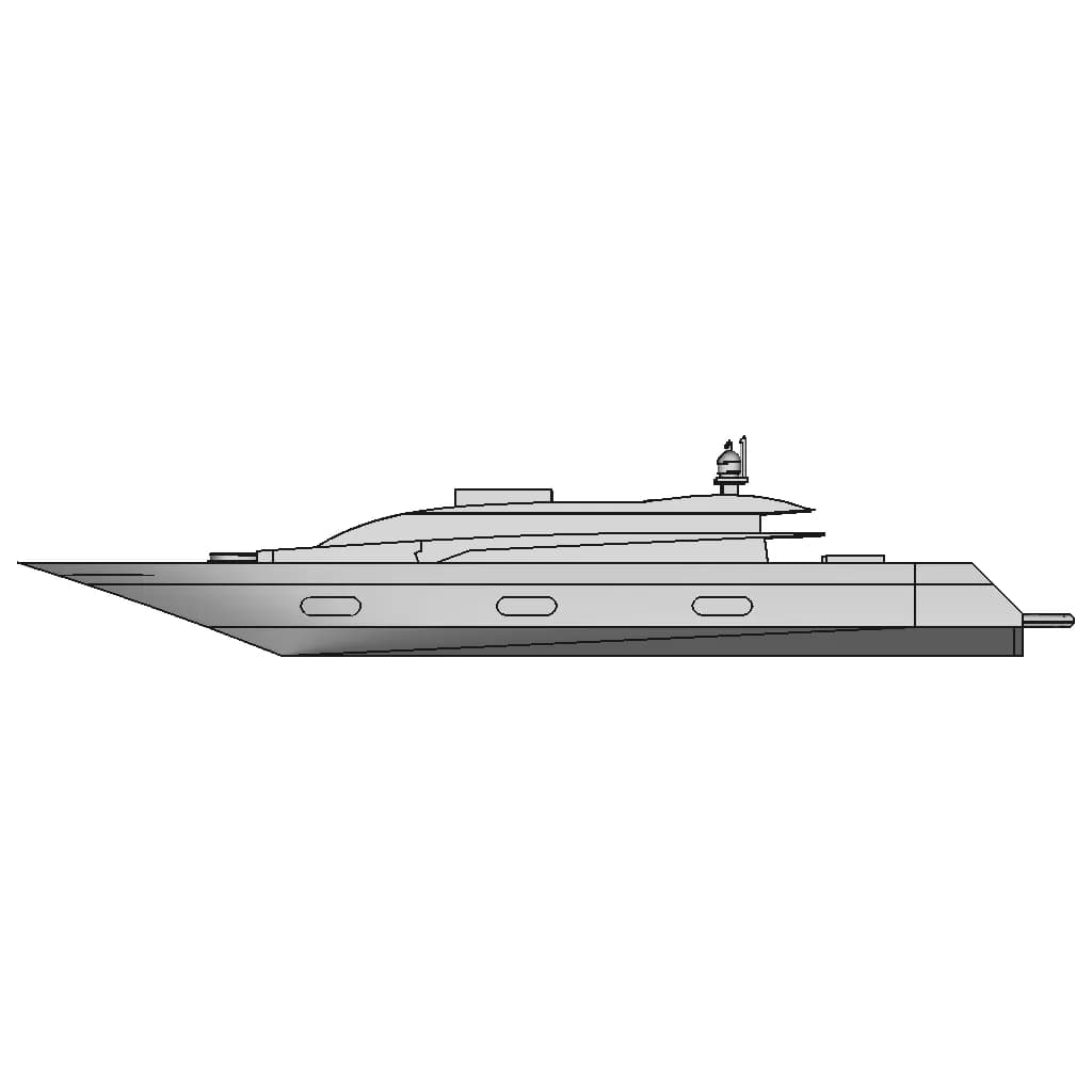 Sunseeker Type Yacht | High-Quality CAD Model_90_0_degree_snapshot