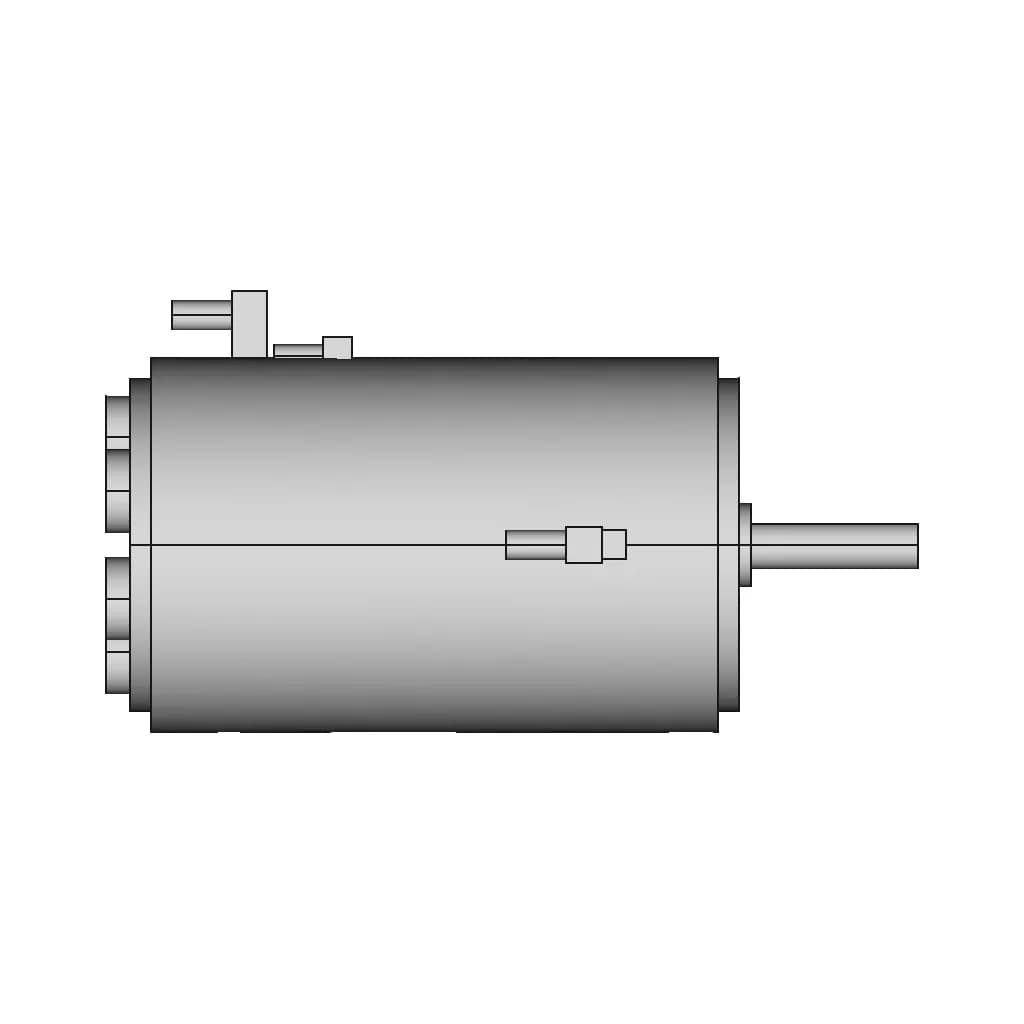 Turnigy Aquastar T20 3T 730Kv/1280Kv Water Cooled Brushless Motor | High-Quality CAD Model_0_90_degree_snapshot