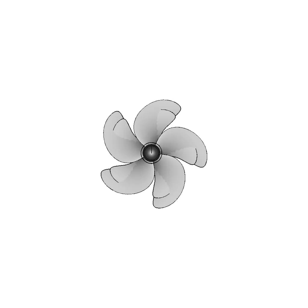 Marine Propeller Model Kp505 - Downloadable CAD Representation_0_270_degree_snapshot