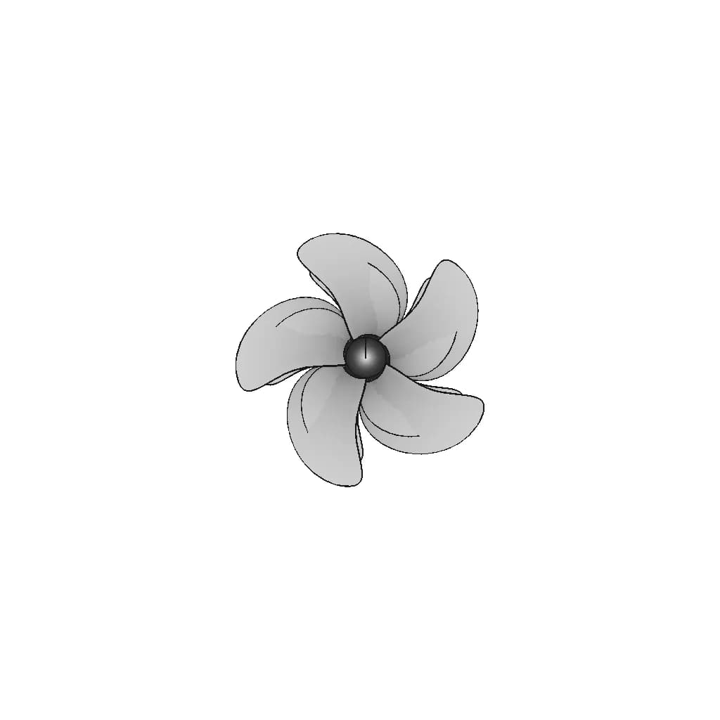 Marine Propeller Model Kp505 - Downloadable CAD Representation_0_90_degree_snapshot