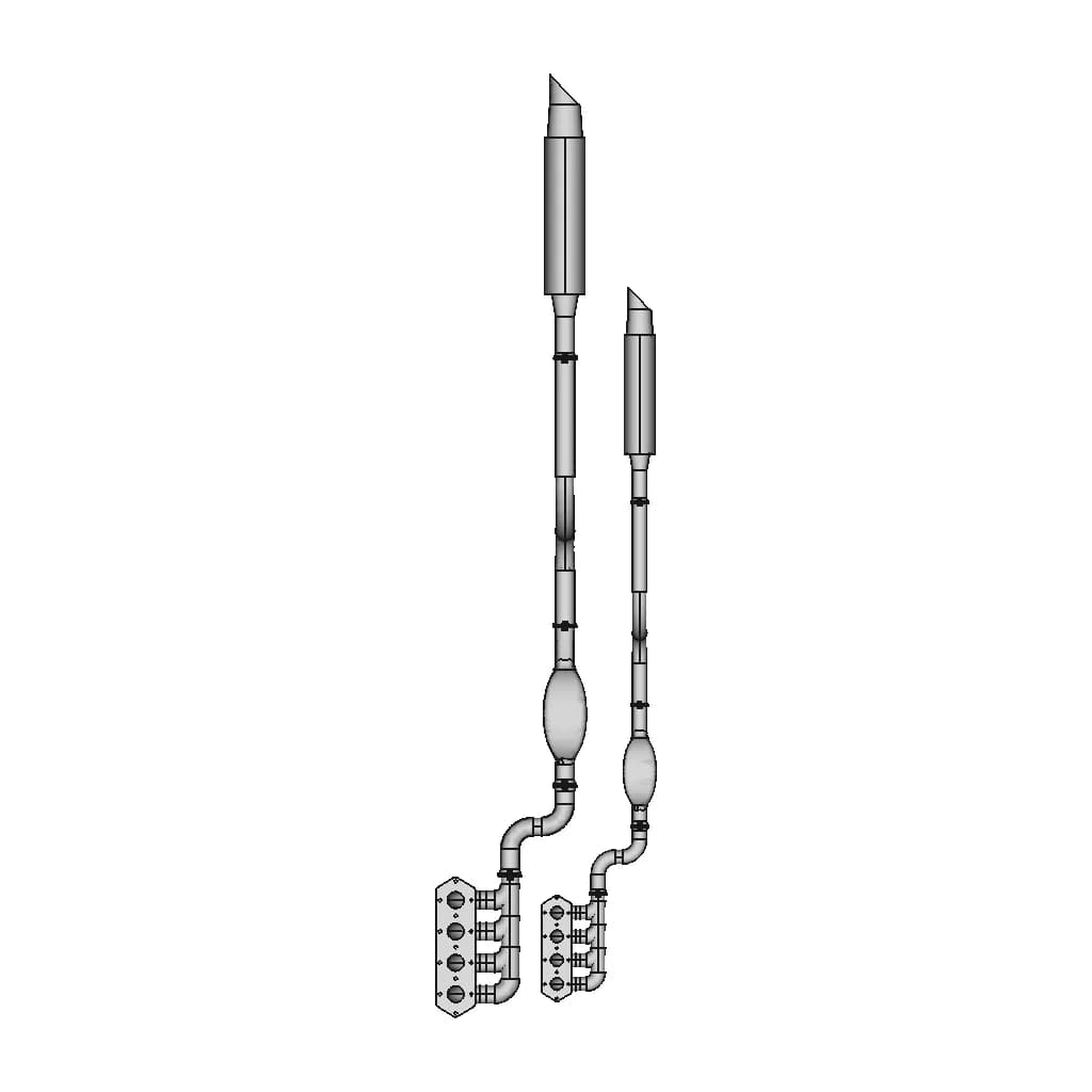 Exhaust System Of A 4 Cylinder Ic Engine. | 3D Engineering Design File_0_90_degree_snapshot