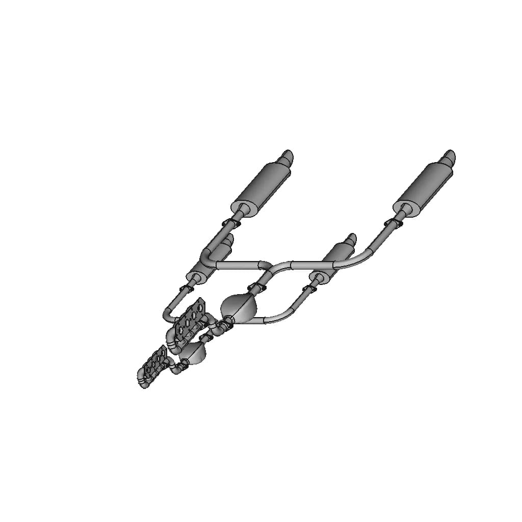 Exhaust System Of A 4 Cylinder Ic Engine. | 3D Engineering Design File_60_30_degree_snapshot