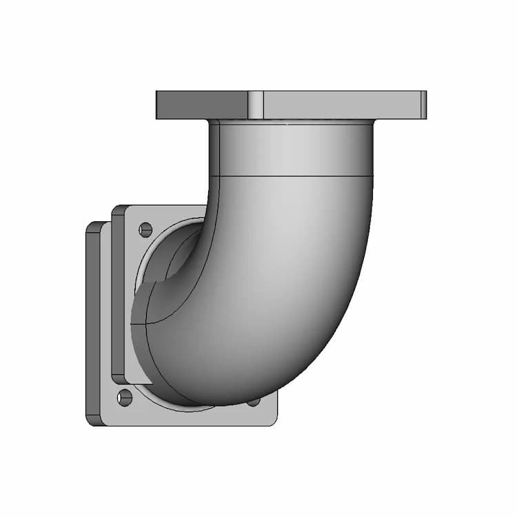 Flanged 90 Degree Elbow | 3D Engineering Design File