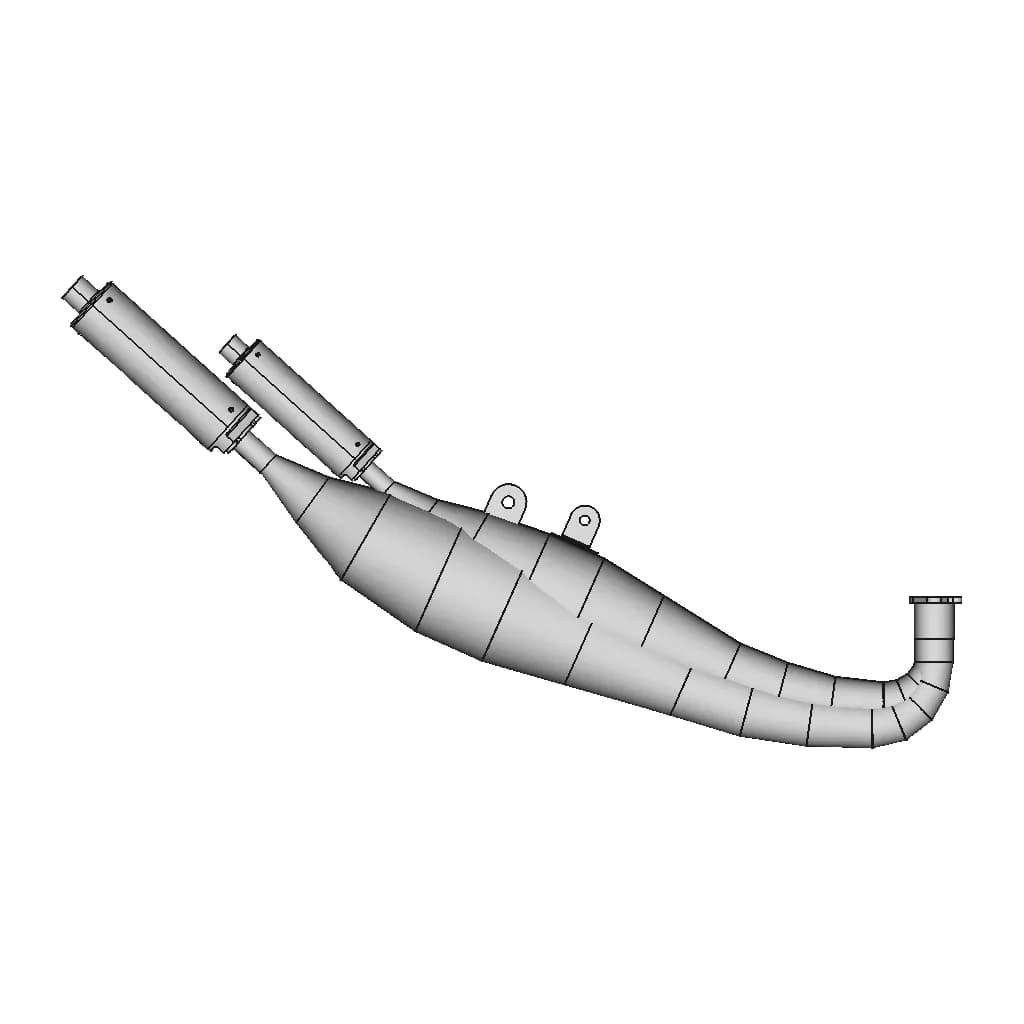Minarelli Exhaust 70 Racing | 3D Engineering Design File_0_90_degree_snapshot