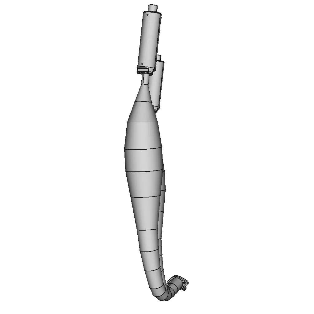Minarelli Exhaust 70 Racing | 3D Engineering Design File_60_30_degree_snapshot