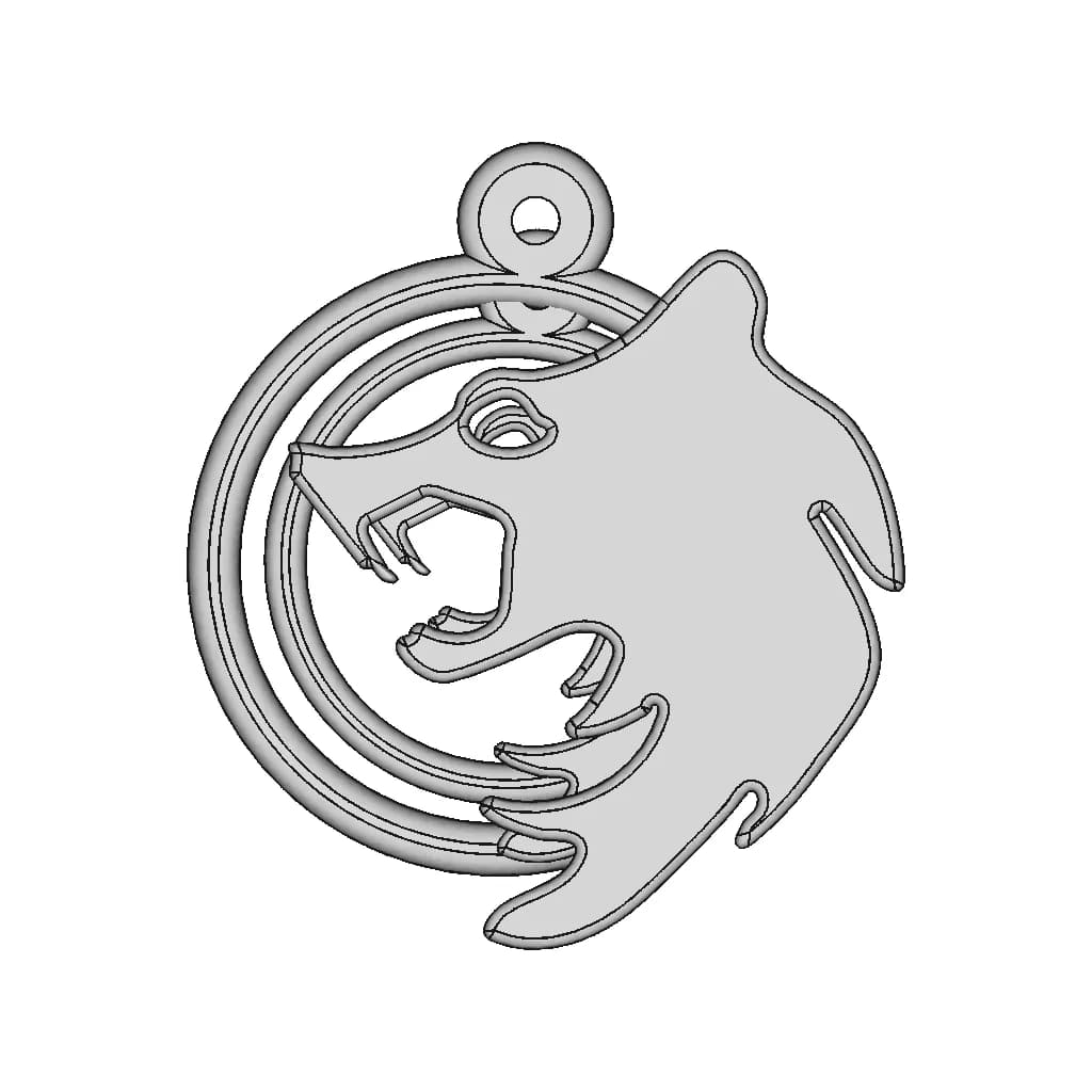 Wolf Necklase | High-Quality CAD Model_0_0_degree_snapshot