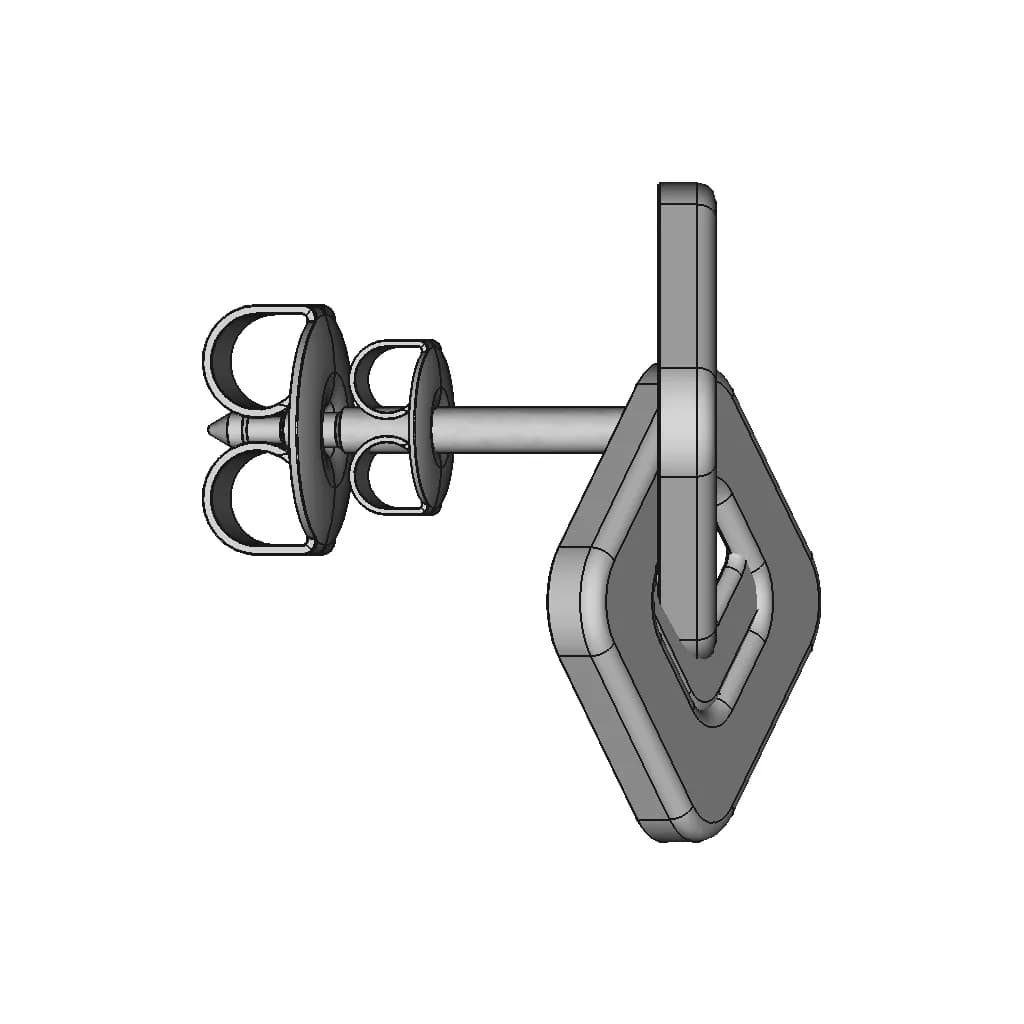 Jewellery Stud Earring | 3D Engineering Design File_0_270_degree_snapshot