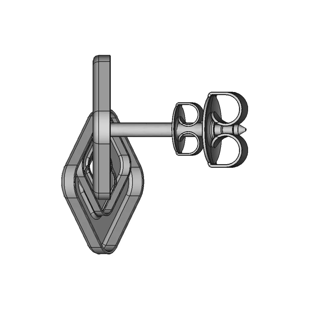 Jewellery Stud Earring | 3D Engineering Design File_0_90_degree_snapshot