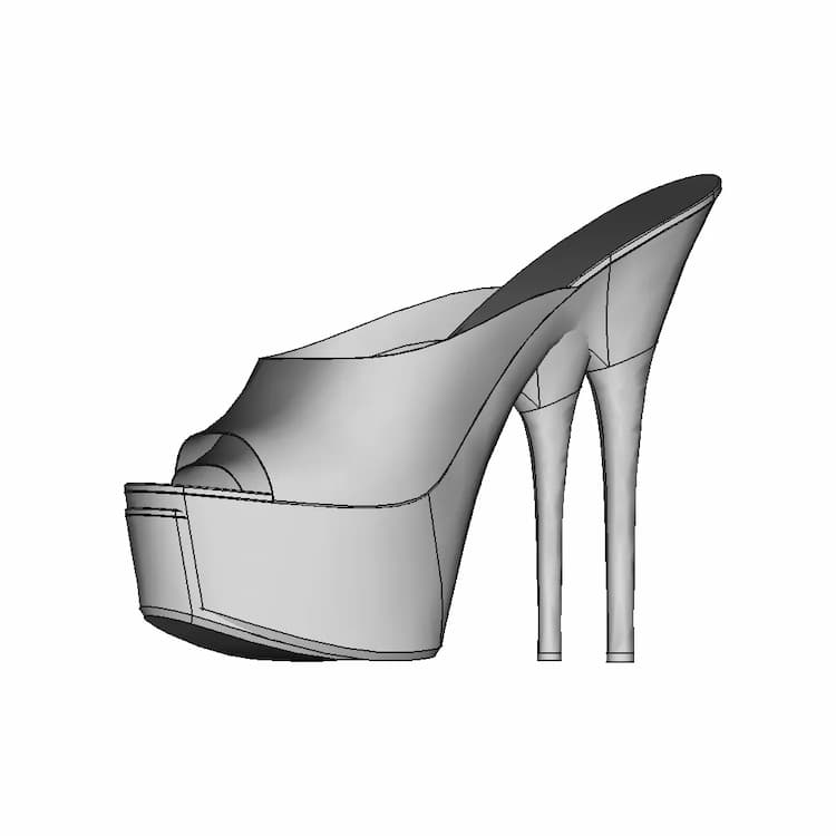 High Heel Shoes. Disco Mules. | 3D Engineering Design File