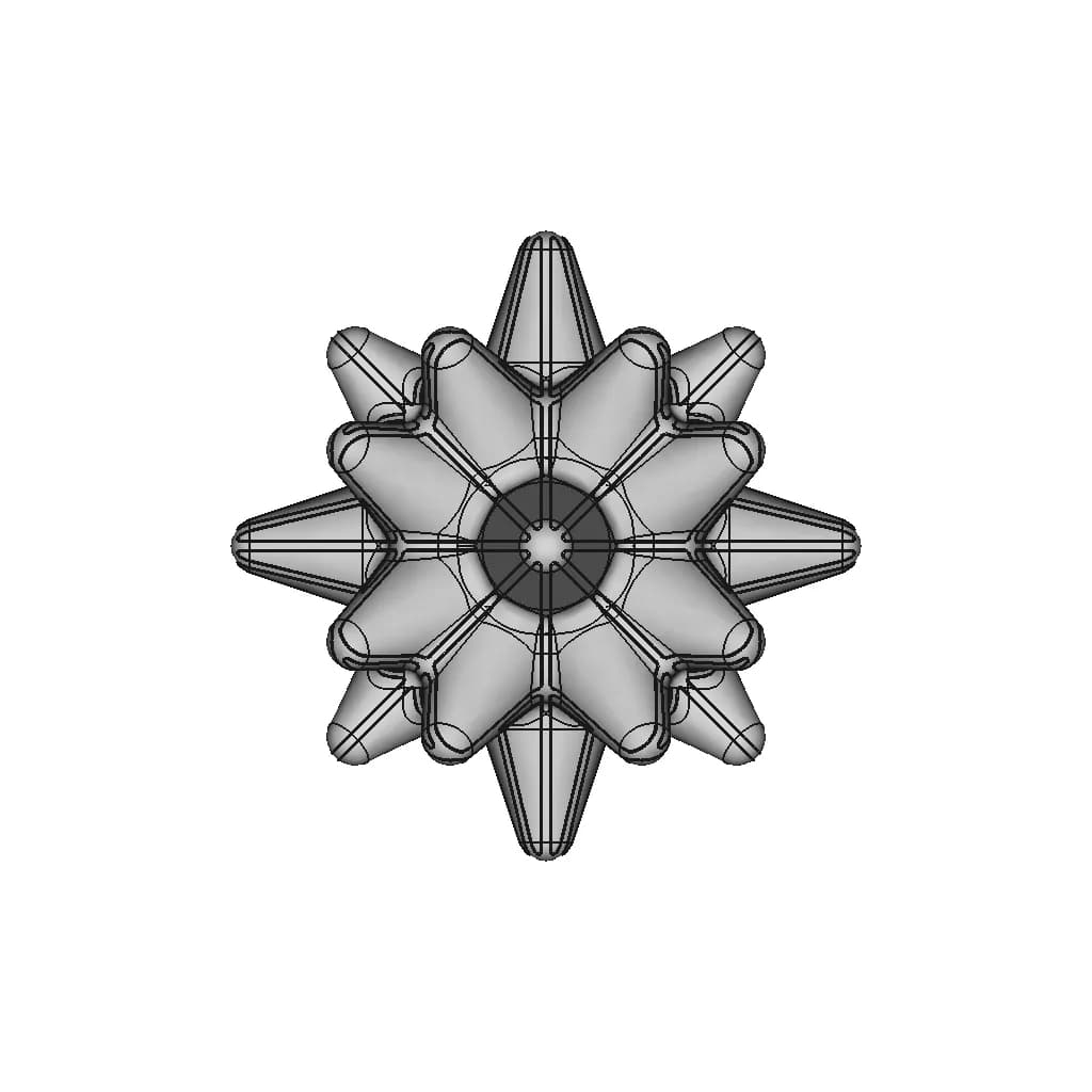 Round Tipped Spike Star Shape - Standard Mechanical Component_0_0_degree_snapshot