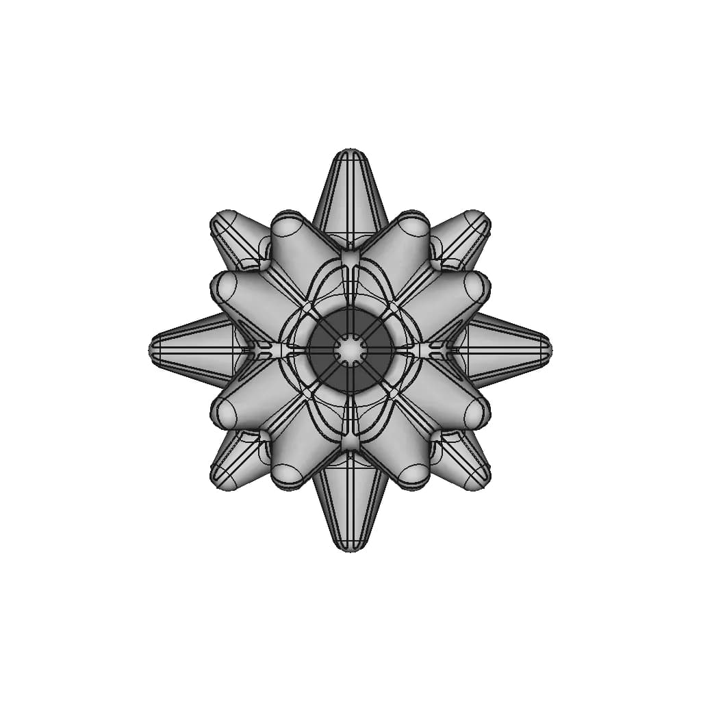 Round Tipped Spike Star Shape - Standard Mechanical Component_0_270_degree_snapshot