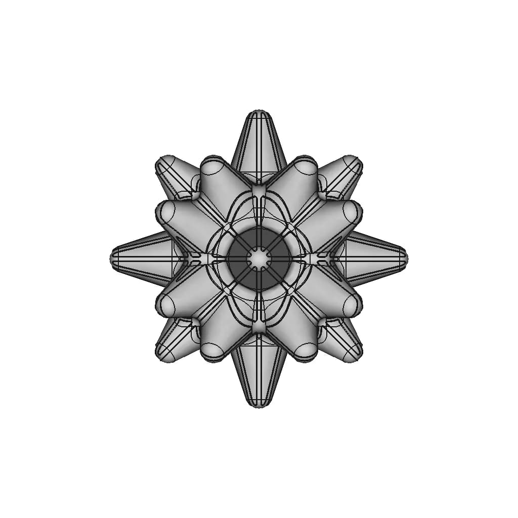 Round Tipped Spike Star Shape - Standard Mechanical Component_0_90_degree_snapshot