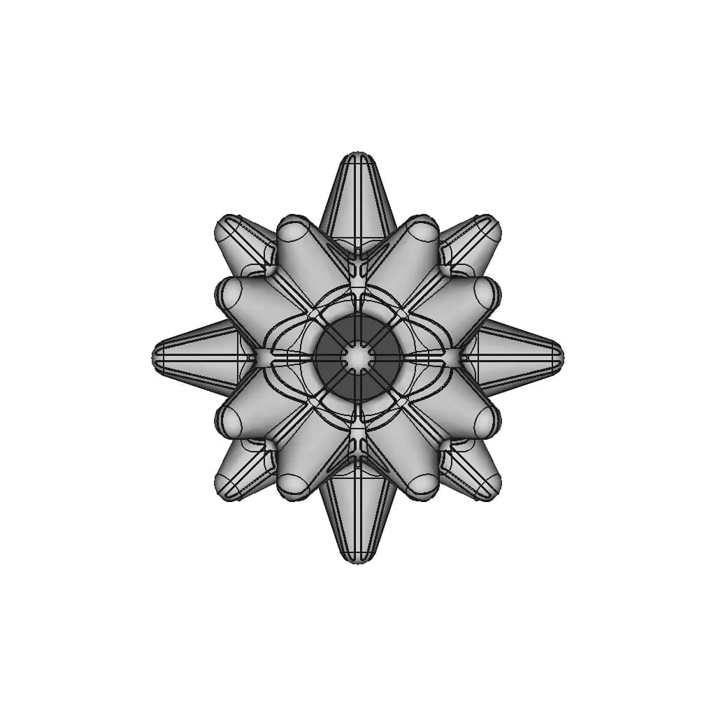 Round Tipped Spike Star Shape - Standard Mechanical Component_270_0_degree_snapshot