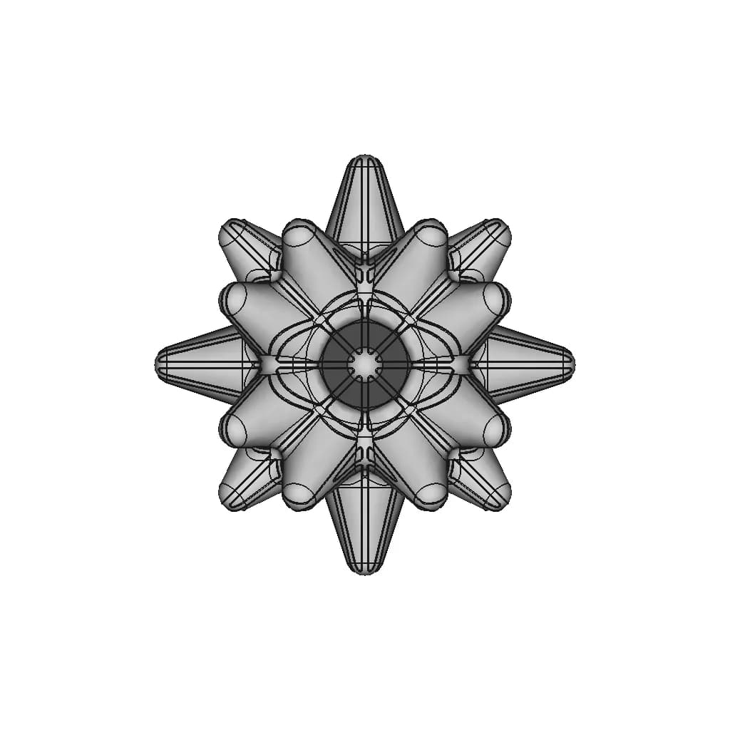 Round Tipped Spike Star Shape - Standard Mechanical Component_90_0_degree_snapshot