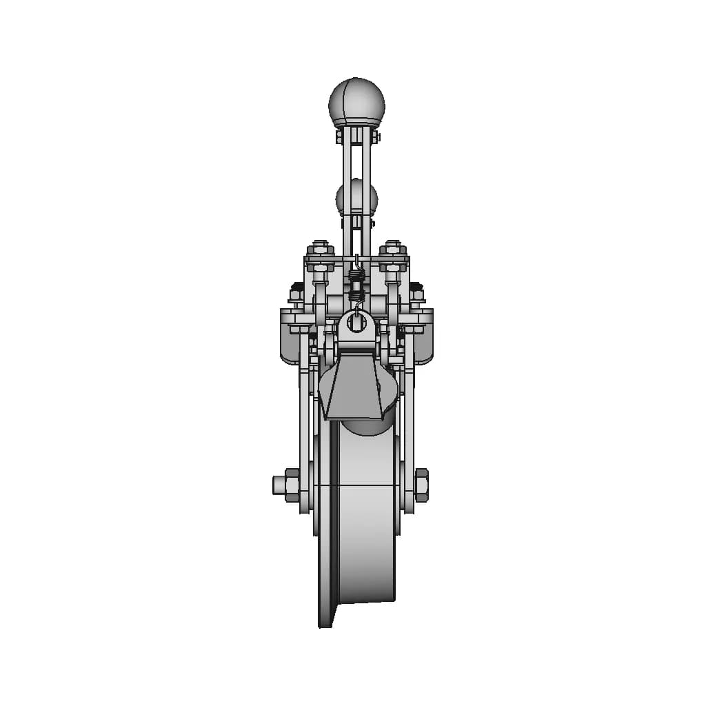 Roue Fer Avec Frein De Parking - Downloadable CAD Representation_90_0_degree_snapshot