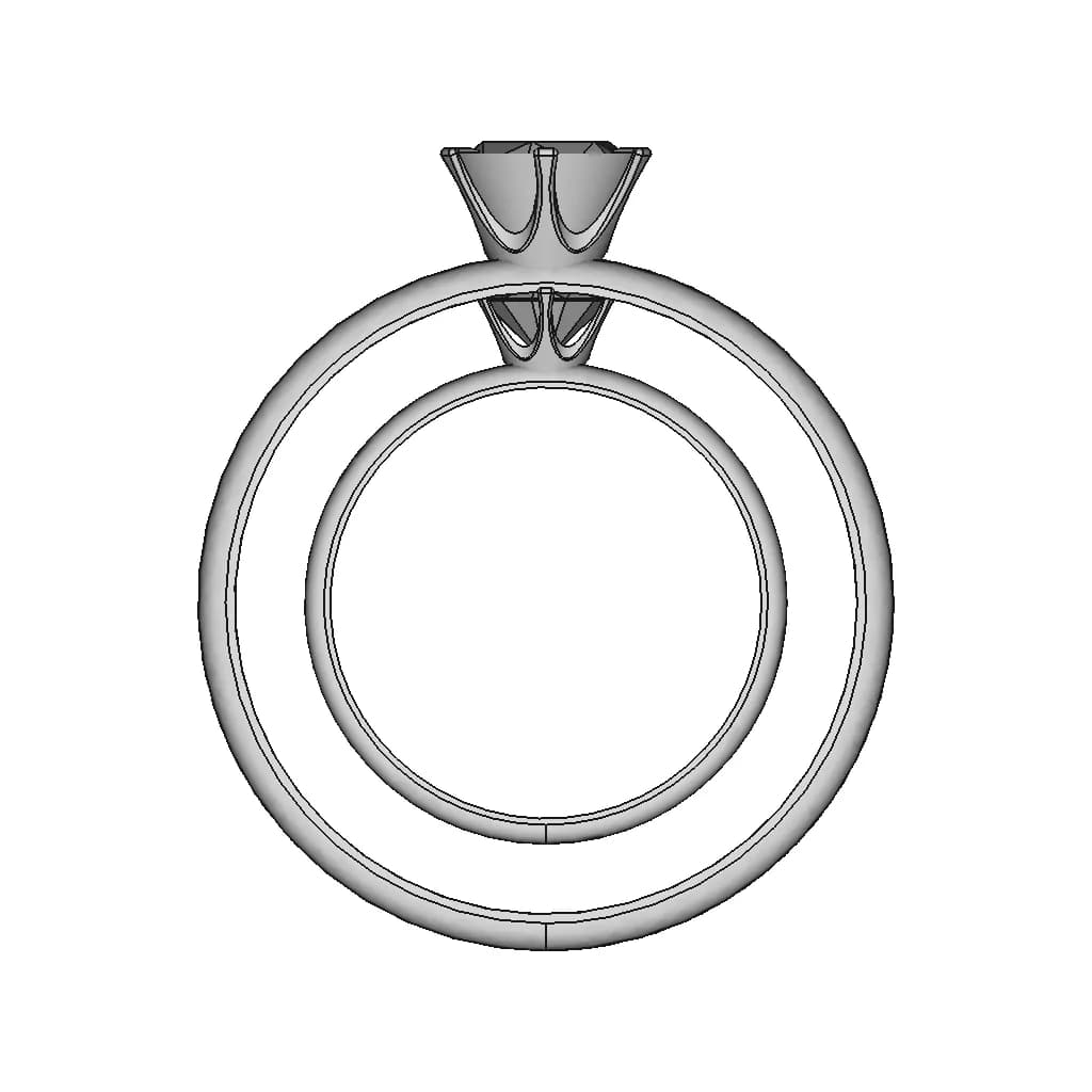 Platinum Ring With Diamond | 3D Engineering Design File_90_0_degree_snapshot