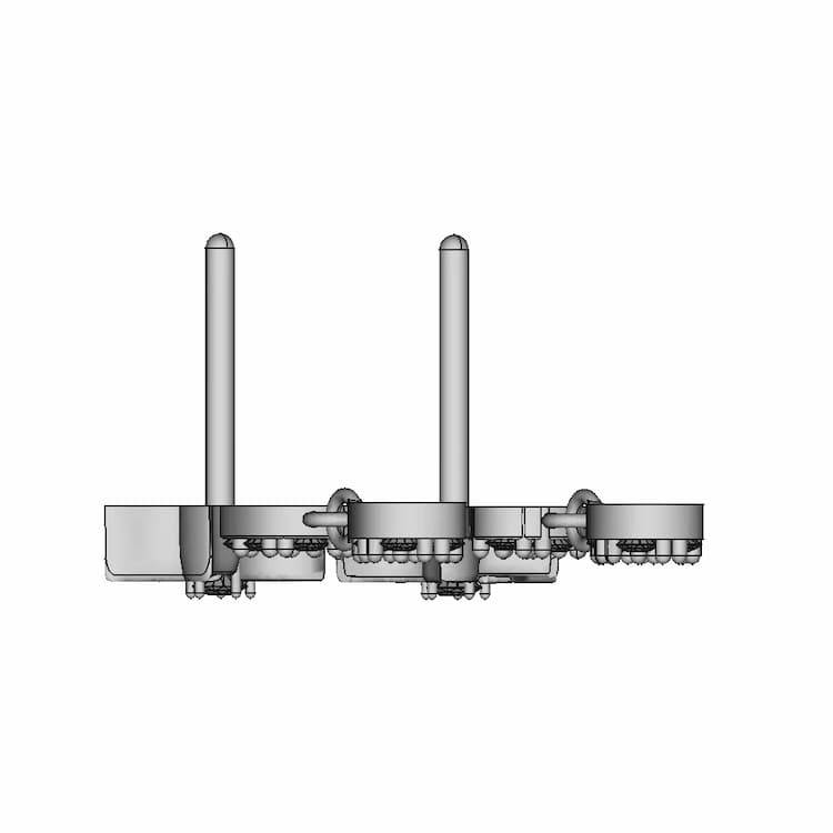 Gold-Platinum Stud Ear Rings - Standard Mechanical Component