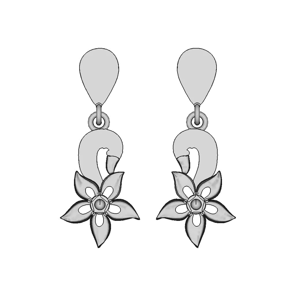 Gold-Platinum Stud Ear Rings - Standard Mechanical Component_270_0_degree_snapshot
