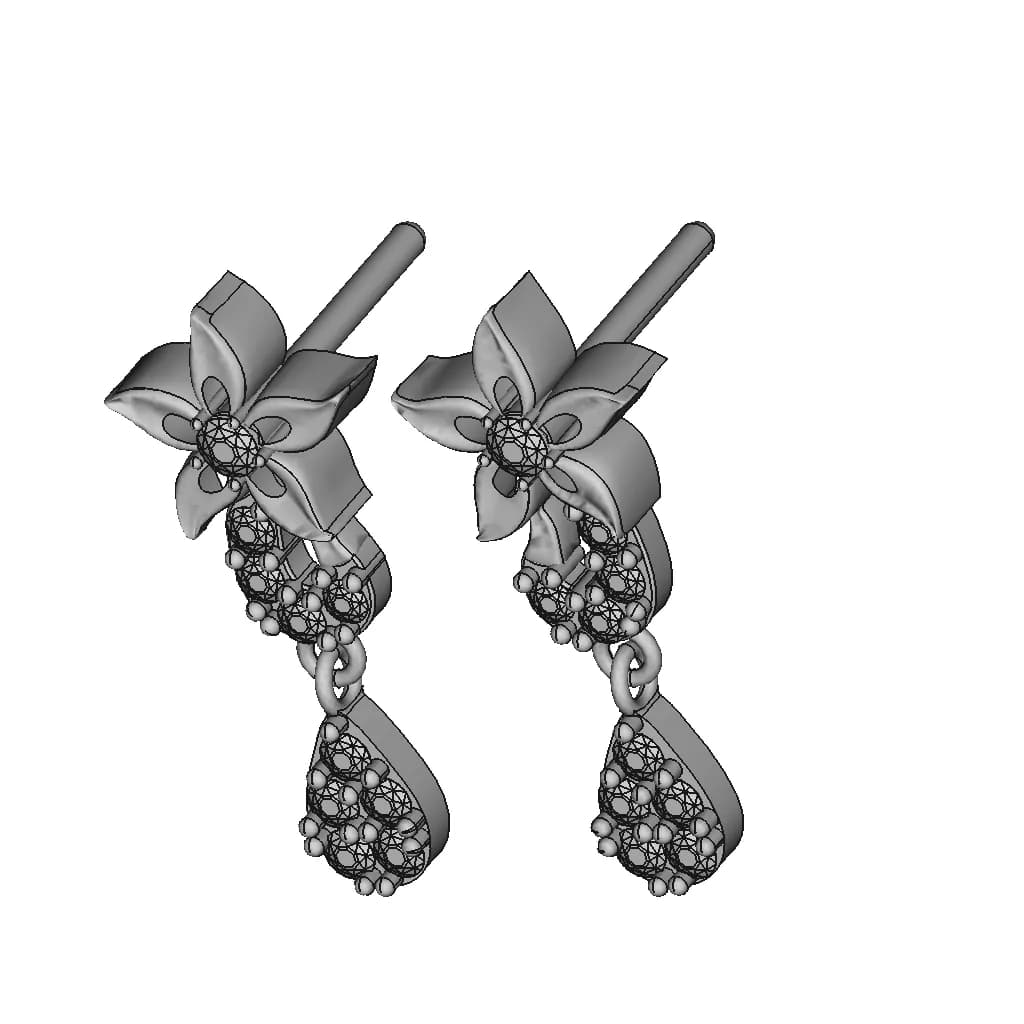 Gold-Platinum Stud Ear Rings - Standard Mechanical Component_60_30_degree_snapshot