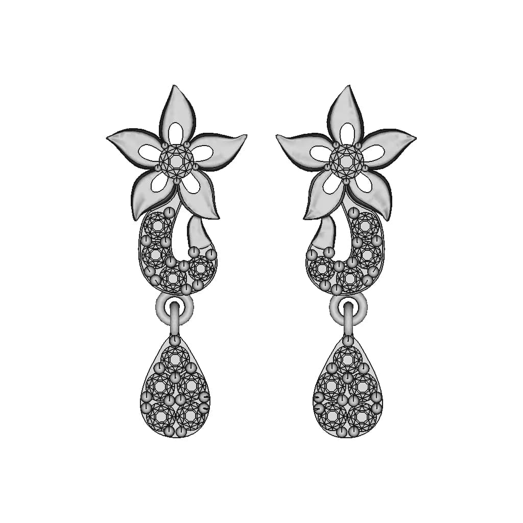 Gold-Platinum Stud Ear Rings - Standard Mechanical Component_90_0_degree_snapshot
