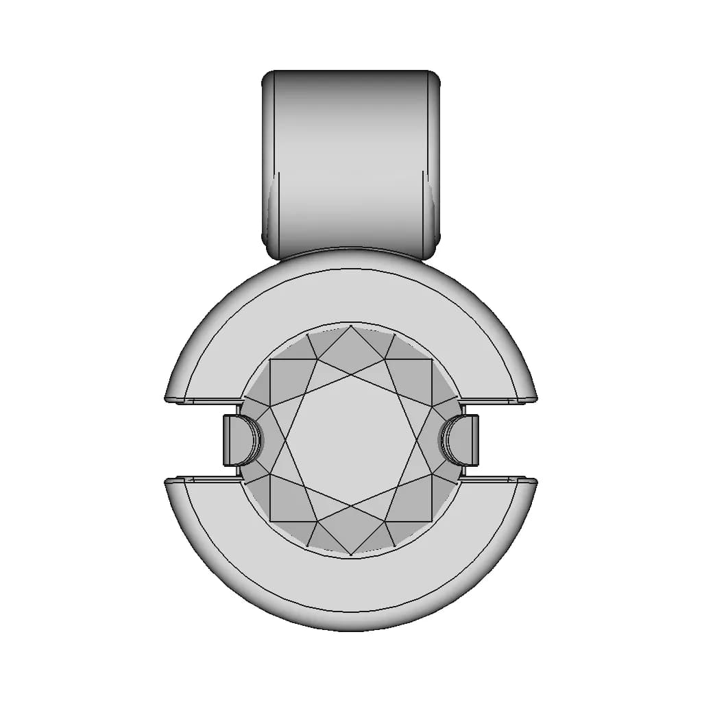 Gemstone Setting For Necklaces | 3D Engineering Design File_270_0_degree_snapshot